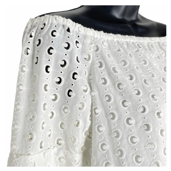 BAILEY/44 Phlox Eyelet Peasant Top – Black Floral Embroidery – Size M - Picture 4 of 8